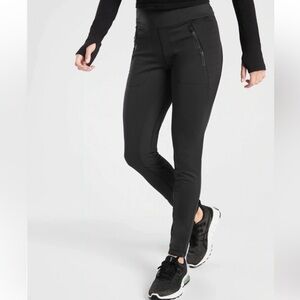 Athleta Peak Hybrid Fleece Tight in Black Size Medium Brand New With Tags
